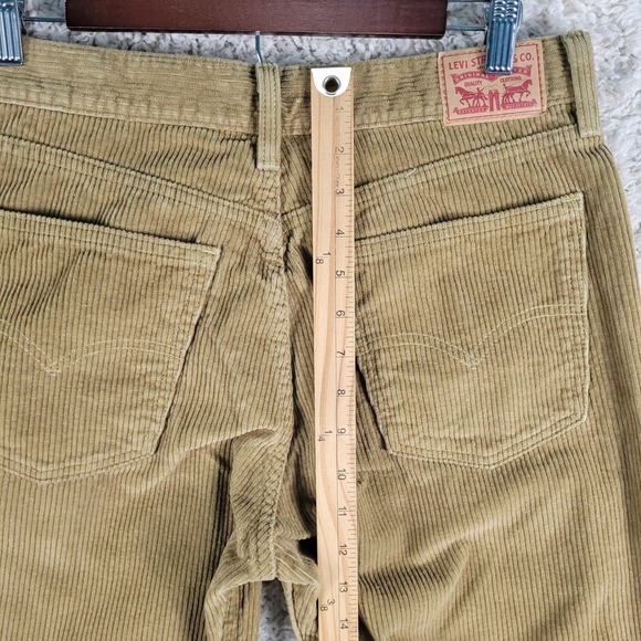 Levi's Corduroy Pants Mens 31x27 Tan Excellent Cutoff Raw Hem Casual 5-Pocket - Picture 6 of 14
